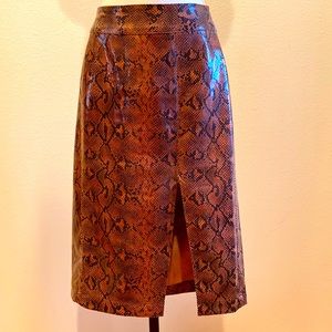 Express Brown Faux Snake Skirt Size: 6